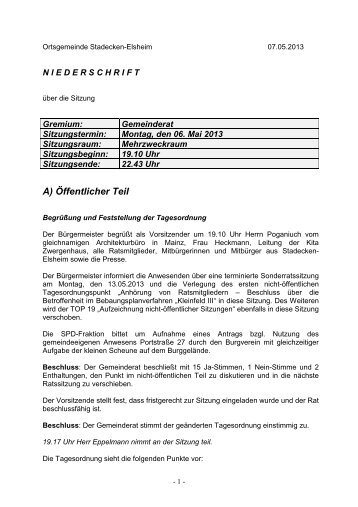 06.05. - Gemeindeverwaltung Stadecken-Elsheim