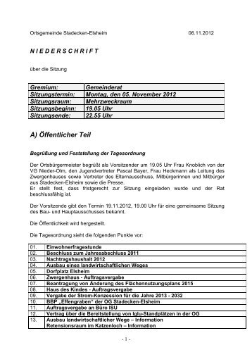 05.11. - Gemeindeverwaltung Stadecken-Elsheim