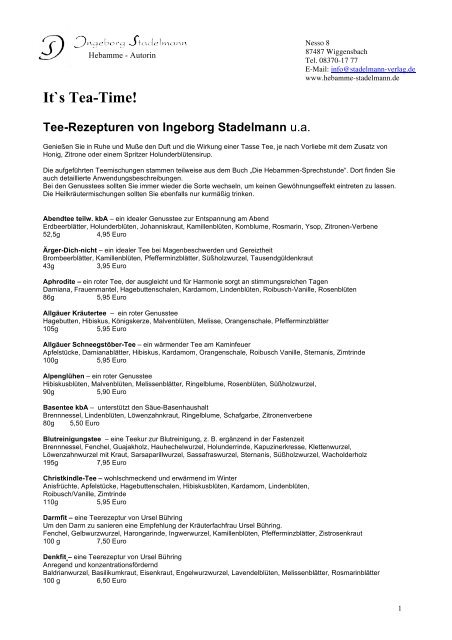 It`s Tea-Time! - Stadelmann Verlag