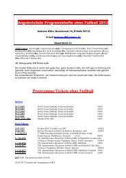 Programme/Tickets ohne Fußball - Stadionheft.de