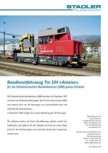 Baudienstfahrzeug Tm 234 Â«AmeiseÂ» - Stadler