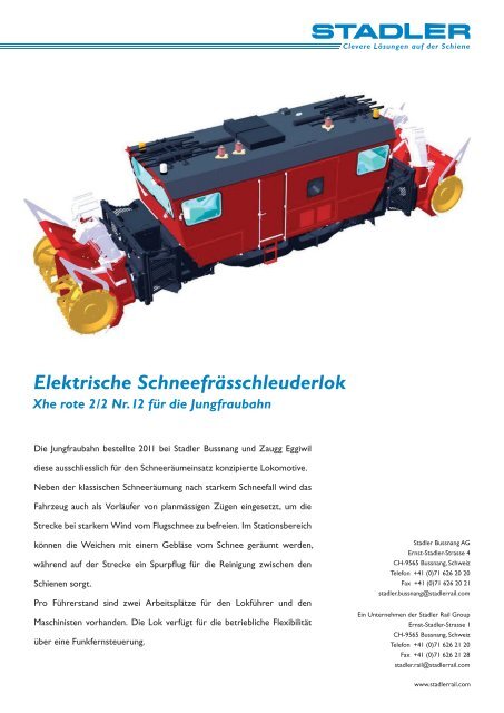 Elektrische SchneefrÃ¤sschleuderlok - Stadler