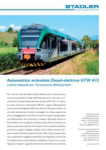 Automotrice articolata Diesel-elettrica GTW 4/12 a piano ... - Stadler