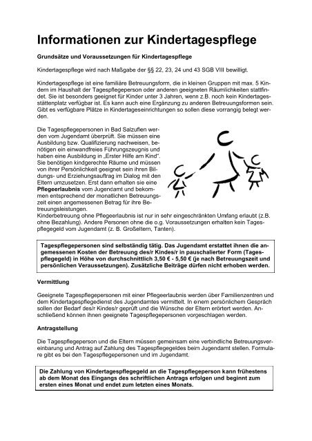 Informationen zur Kindertagespflege (Download PDF) - Bad Salzuflen