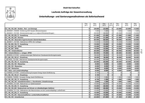 Haushaltsplan 2013, Entwurf - Bad Salzuflen