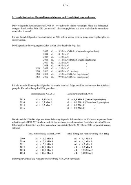 Haushaltsplan 2013, Entwurf - Bad Salzuflen