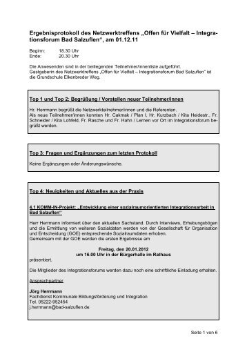 Netzwerktreffen am 01.12.2011 - Bad Salzuflen