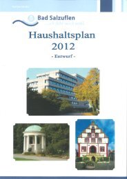 Haushaltsplan 2012, Entwurf - Stand 10/2011 - Bad Salzuflen