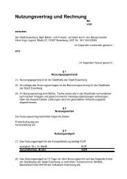 Nutzungsvertrag und Rechnung - Stadt Eisenberg/ThÃ¼r.