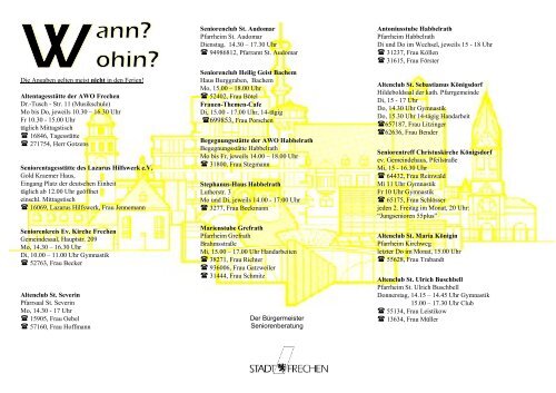 Gemeinsam ein paar schÃ¶ne Stunden verbringen ... - Stadt Frechen