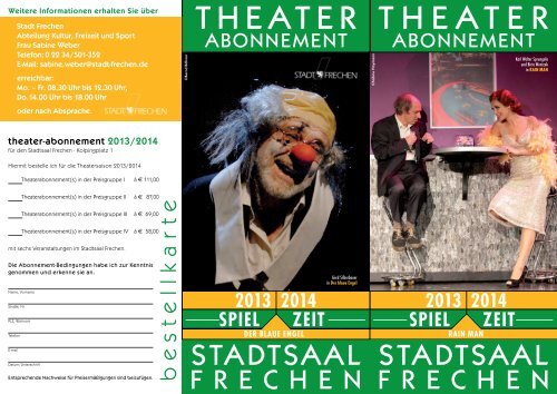 Theater-Abo-Heft zum Herunterladen - Stadt Frechen