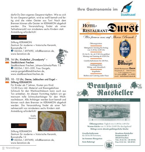 Veranstaltungskalender II. Halbjahr 2013 (pdf ... - Stadt Frechen