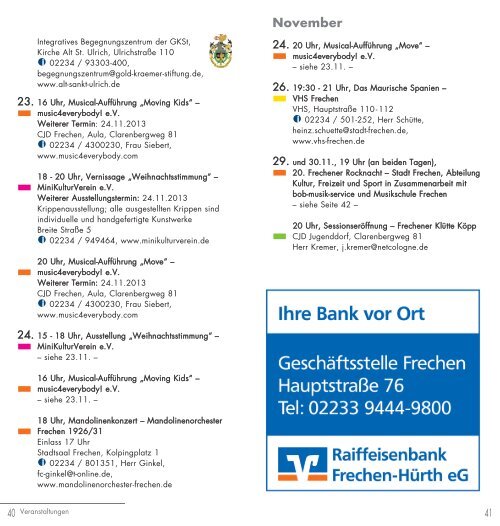 Veranstaltungskalender II. Halbjahr 2013 (pdf ... - Stadt Frechen