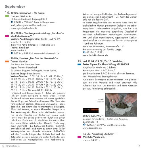 Veranstaltungskalender II. Halbjahr 2013 (pdf ... - Stadt Frechen