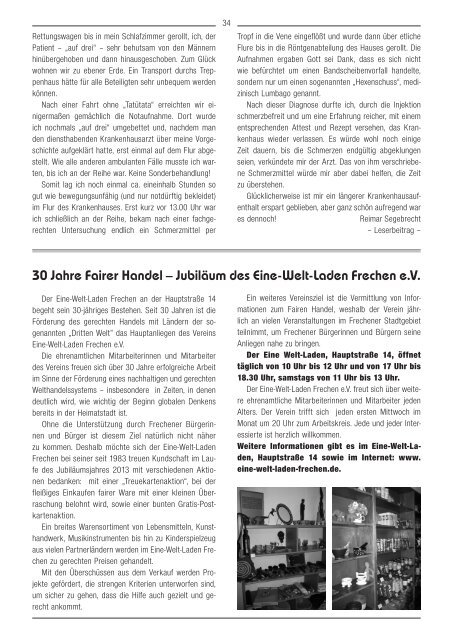 Frechener Seniorenkurier Juni 2013 - Stadt Frechen