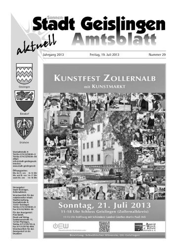 Amtsblatt Geislingen KW29 - Stadt Geislingen