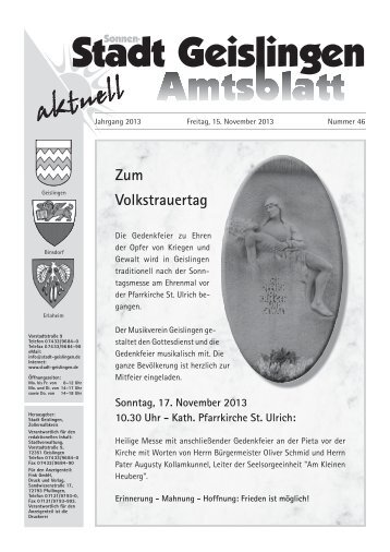 Amtsblatt Geislingen KW46 - Stadt Geislingen