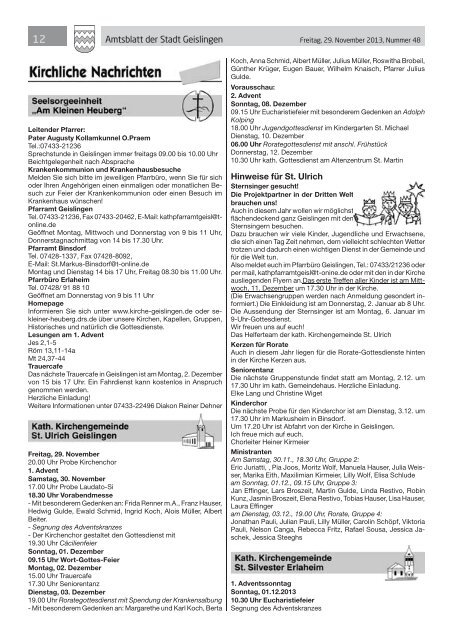 Amtsblatt Geislingen KW48 - Stadt Geislingen