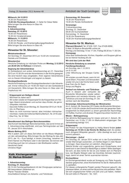 Amtsblatt Geislingen KW48 - Stadt Geislingen