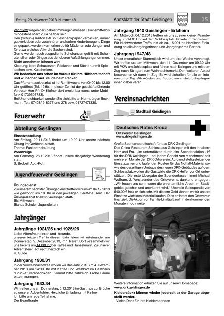 Amtsblatt Geislingen KW48 - Stadt Geislingen