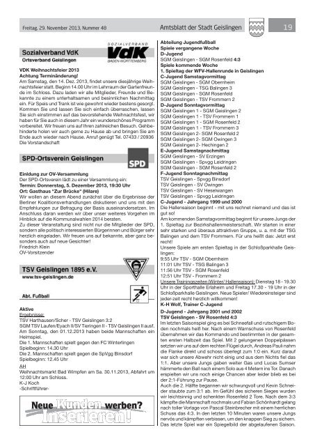 Amtsblatt Geislingen KW48 - Stadt Geislingen