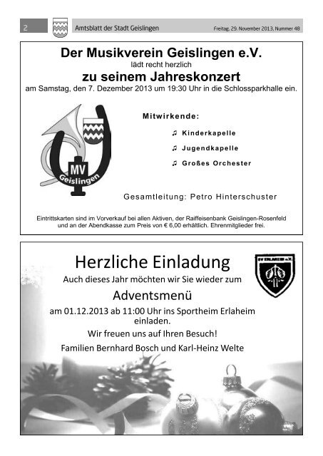 Amtsblatt Geislingen KW48 - Stadt Geislingen