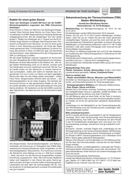 Amtsblatt Geislingen KW48 - Stadt Geislingen