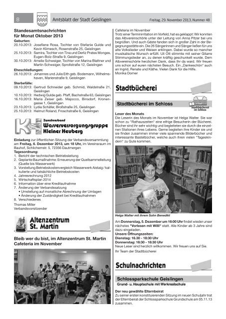 Amtsblatt Geislingen KW48 - Stadt Geislingen