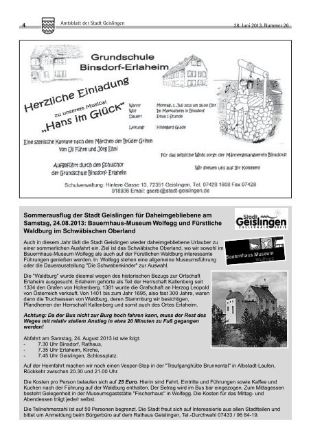 Amtsblatt Geislingen KW26 - Stadt Geislingen