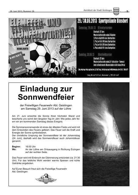 Amtsblatt Geislingen KW26 - Stadt Geislingen