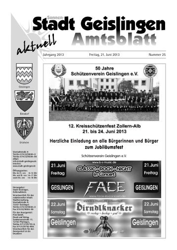 Amtsblatt Geislingen KW25 - Stadt Geislingen
