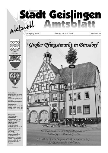 Amtsblatt Geislingen KW21 - Stadt Geislingen