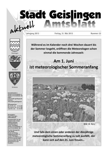Amtsblatt Geislingen KW22 - Stadt Geislingen