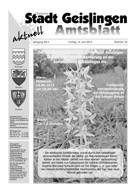 Amtsblatt Geislingen KW24 - Stadt Geislingen