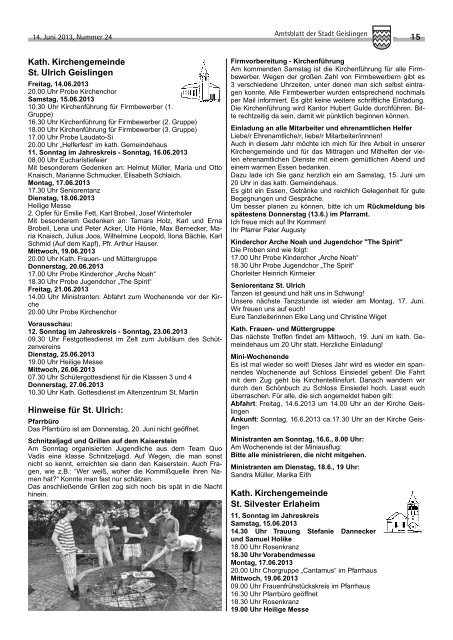 Amtsblatt Geislingen KW24 - Stadt Geislingen