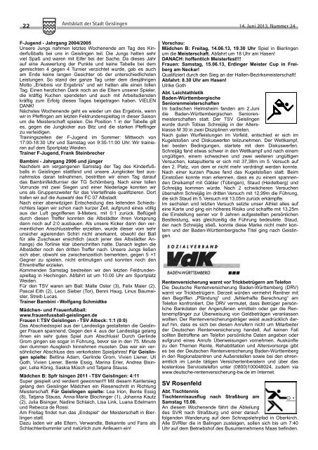 Amtsblatt Geislingen KW24 - Stadt Geislingen