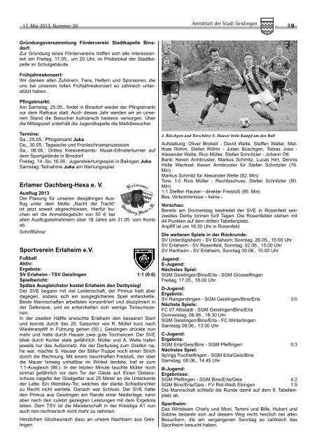 Amtsblatt Geislingen KW20 - Stadt Geislingen