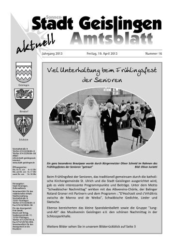 Amtsblatt Geislingen KW16 - Stadt Geislingen