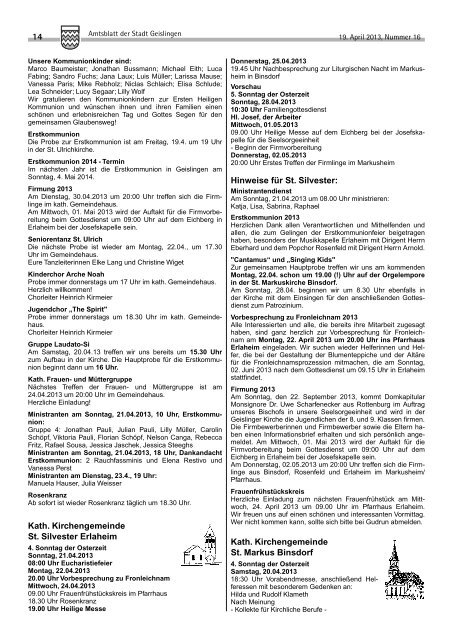 Amtsblatt Geislingen KW16 - Stadt Geislingen