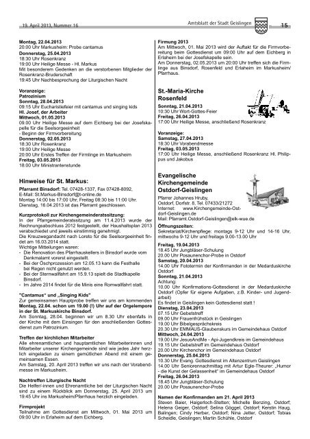 Amtsblatt Geislingen KW16 - Stadt Geislingen