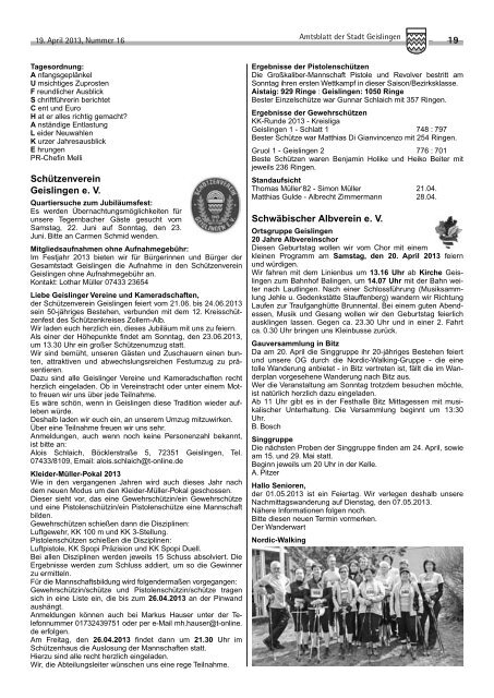 Amtsblatt Geislingen KW16 - Stadt Geislingen