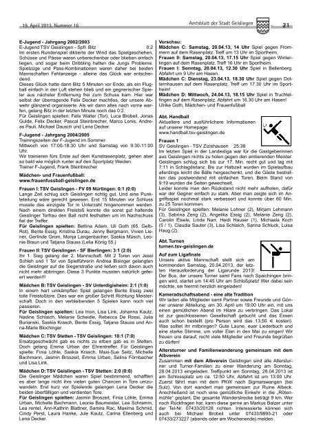 Amtsblatt Geislingen KW16 - Stadt Geislingen