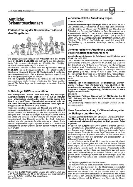 Amtsblatt Geislingen KW16 - Stadt Geislingen