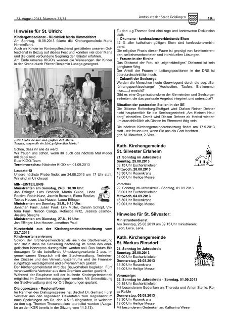 Amtsblatt Geislingen KW34 - Stadt Geislingen