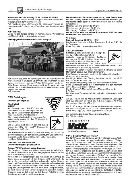 Amtsblatt Geislingen KW34 - Stadt Geislingen