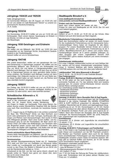 Amtsblatt Geislingen KW34 - Stadt Geislingen