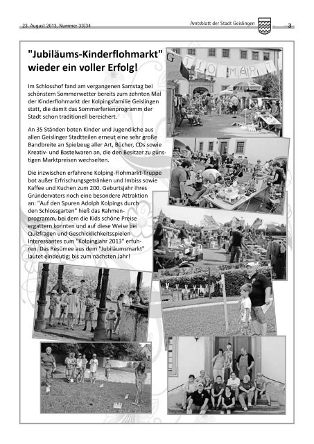 Amtsblatt Geislingen KW34 - Stadt Geislingen