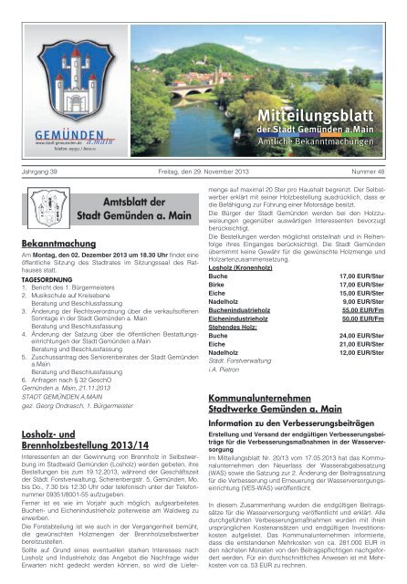 Mitteilungsblatt Nr. 48 vom 29.11.2013.pdf - Stadt Gemünden am Main