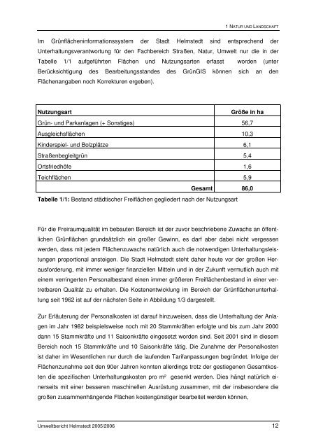 Umweltbericht 2005/2006 - Stadt Helmstedt