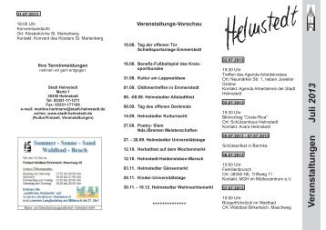 V eranstaltungen Juli 2013 - Stadt Helmstedt